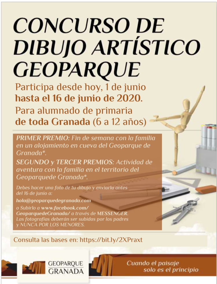 CARTEL CONCURSO DE DIBUJO 750x982 - Concurso de dibujo artístico infantil sobre el Geoparque de Granada - Geoparque de Granada