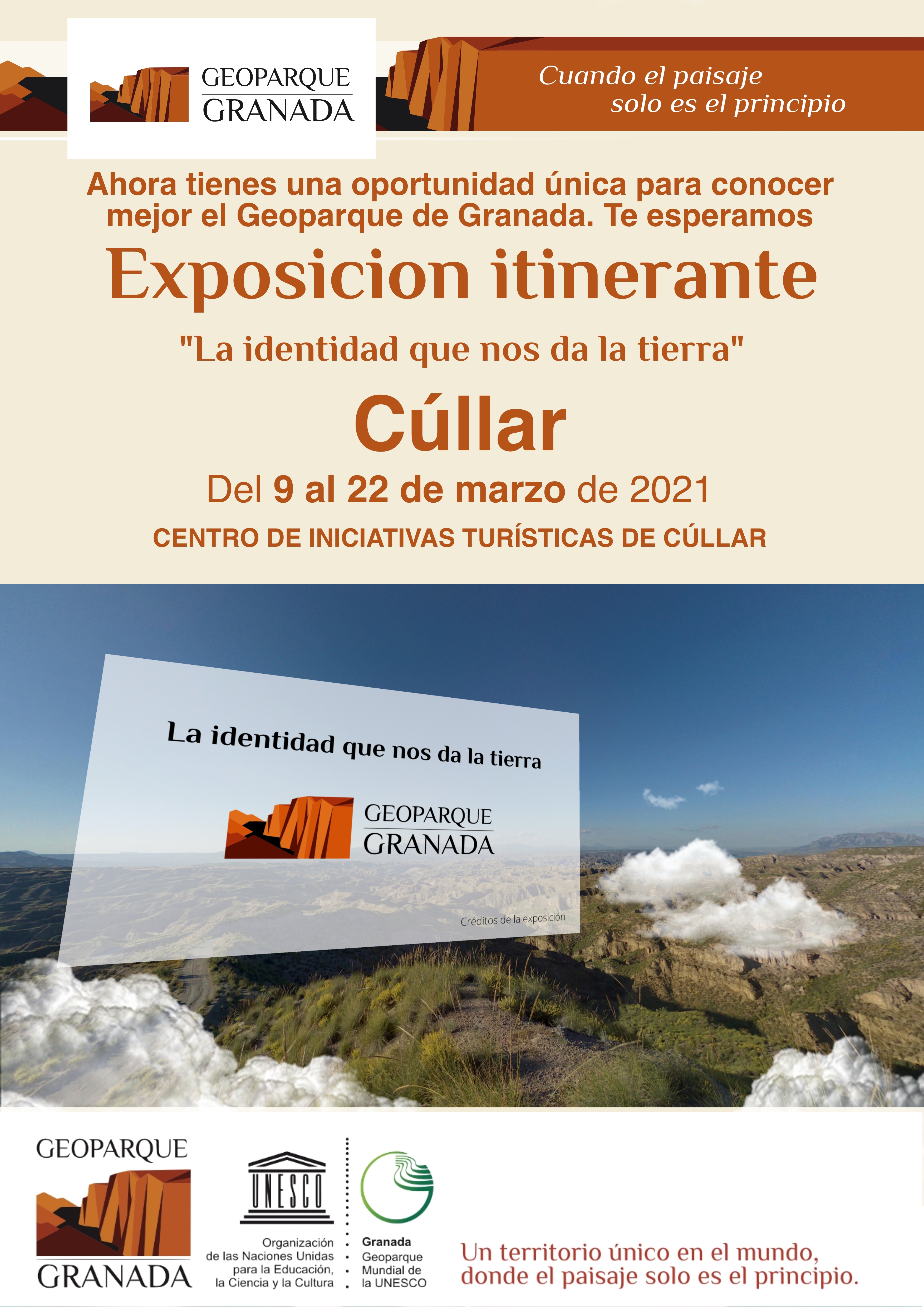 Exposición sobre el Geoparque, en CÚLLAR del 9 AL 22 de marzo de 2021. | Geoparque de Granada A3 CARTEL INFORMATIVO EXPOSICIÓN ITINERANTE CULLAR scaled e1615485270416 - Exposición sobre el Geoparque, en CÚLLAR del 9 AL 22 de marzo de 2021. - Geoparque de Granada