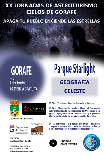 ejemplo cartel gorafe starlight - El once por ciento del cielo del Geoparque de Granada goza de unas condiciones excepcionales difíciles de encontrar en la Península Ibérica para la práctica del ASTROTURISMO - Geoparque de Granada